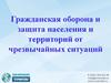 Гражданская оборона и защита населения и территорий от чрезвычайных ситуаций