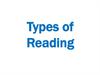 Types of reading