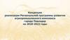 Концепция реализации Региональной программы развития агропромышленного комплекса города Павлодар на 2018-2022 годы