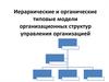 Иерархические и органические типовые модели организационных структур управления организацией