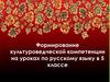 Формирование культуроведческой компетенции на уроках по русскому языку в 5 классе