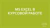 MS Excel в курсовой работе