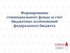 Формирование стипендиального фонда за счет бюджетных ассигнований федерального бюджета