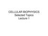 Cellular biophysics