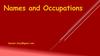 Names and Occupations