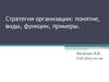 Стратегия организации. Понятие, виды, функции, примеры