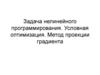 адача нелинейного программирования. Условная оптимизация. Метод проекции градиента