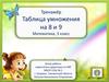 Таблица умножения на 8 и 9