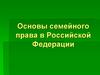Основы семейного права в Российской Федерации