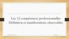 Les 12 compétences professionnelles Définition et manifestations observables