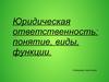 Юридическая ответственность: понятие, виды, функции