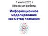 Информационное моделирование, как метод познания