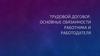 Трудовой договор. Обязанности работника и работодателя