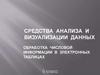 Средства анализа и визуализации данных. Обработка числовой информации в электронных таблицах