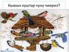 Кыжын куштар чуну чиирил?