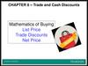 Trade and cash discounts. Mathematics of buying. List price. Trade discounts. Net price