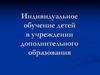 Индивидуальное обучение детей в учреждении дополнительного образования