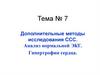 Дополнительные методы исследования сердечно-сосудистой системы. Анализ нормальной ЭКГ. Гипертрофии сердца
