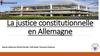 La justice constitutionnelle en Allemagne