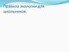 Правила экологии для школьников