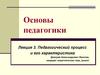 Педагогический процесс. Лекция 3
