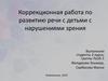 Коррекционная работа по развитию речи с детьми с нарушениями зрения
