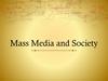 Mass media and society