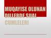 Muqayise olunan dillerde sual cumleleri