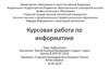 Курсовая работа по информатике