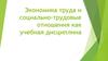 Экономика труда и социально-трудовые отношения как учебная дисциплина