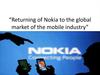 Returning of Nokia to the global market of the mobile industry