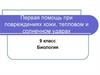 Первая помощь при повреждениях кожи, тепловом и солнечном ударах. 9 класс