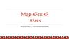 Марийский язык. Фонетика и произношение