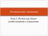 Регион, как объект хозяйствования и управления. (Тема 3)