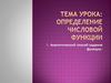 Определение числовой функции