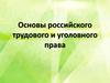 Основы российского трудового и уголовного права