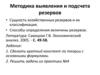 Методика выявления и подсчета резервов