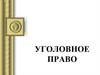 Уголовное право. Уголовная ответственность