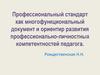 Профессиональный стандарт, как многофункциональный документ развития профессионально-личностных компетентностей педагога