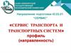Санкт-Петербургский государственный экономический университет. «Сервис транспорта и транспортных систем». Профиль