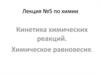 Кинетика химических реакций. Химическое равновесие. (Лекция 5)