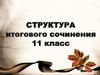 Структура итогового сочинения. 11 класс