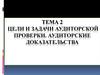 Цели и задачи аудиторской проверки. Аудиторские доказательства