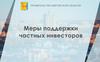 Меры поддержки частных инвесторов