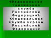 Федеральная таможенная служба Российской Федерации. Федеральная служба охраны Российской Федерации. Лекция № 5