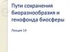 Пути сохранения биоразнообразия и генофонда биосферы