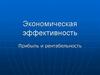 Экономическая эффективность. Прибыль и рентабельность