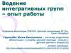 Ведение интегративных групп – опыт работы
