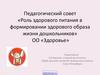 Педагогический совет «Роль здорового питания в формировании здорового образа жизни дошкольников»