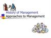 History of Management. Approaches to Management